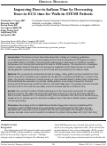 Cover page: Improving Door-to-balloon Time by Decreasing Door-to-ECG time for Walk-in STEMI Patients