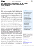 Cover page: Coordination of gene expression with cell size enables Escherichia coli to efficiently maintain motility across conditions