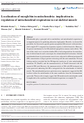 Cover page: Localization of myoglobin in mitochondria: implication in regulation of mitochondrial respiration in rat skeletal muscle