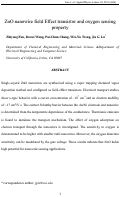 Cover page: ZnO nanowire field-effect transistor and oxygen sensing property
