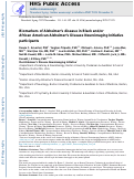 Cover page: Biomarkers of Alzheimer’s disease in Black and/or African American Alzheimer’s Disease Neuroimaging Initiative (ADNI)&nbsp;participants