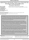 Cover page: Optimal Image Gain Intensity of Point-of-care Ultrasound when Screening for Ocular Abnormalities in the  Emergency Department