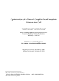 Cover page: Optimization of a natural graphite/iron phosphate lithium-ion cell