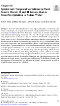 Cover page: Spatial and Temporal Variations in Plant Source Water: O and H Isotope Ratios from Precipitation to Xylem Water