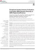 Cover page: Peripheral Innate Immune Activation Correlates With Disease Severity in GRN Haploinsufficiency