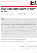 Cover page: Preferences of people living with HIV for features of tuberculosis preventive treatment regimens in Uganda: a discrete choice experiment