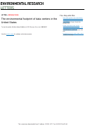 Cover page: The environmental footprint of data centers in the United States