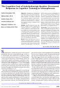 Cover page: The Cognitive Cost of Anticholinergic Burden: Decreased Response to Cognitive Training in Schizophrenia