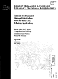 Cover page: Cathodic arc deposited diamond-like carbon films for head-disk tribology applications