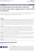 Cover page: Centralizing prescreening data collection to inform data-driven approaches to clinical trial recruitment