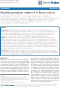 Cover page: Modeling precision treatment of breast cancer