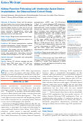 Cover page: Kidney Function Following Left Ventricular Assist Device Implantation: An Observational Cohort Study