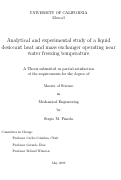 Cover page: Analytical and experimental study of a liquid desiccant heat and mass exchanger operating near water freezing temperature