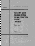 Cover page: Refined Finite Element Analysis of Linear and Nonlinear Two-Dimensional Structures: Appendices for 66/22