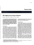 Cover page: MR imaging of the corpus callosum.