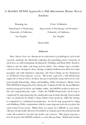 Cover page: A Modified MCEM Approach to Full Information Binary Factor Analysis