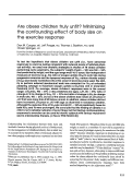 Cover page: Are obese children truly unfit? Minimizing the confounding effect of body size on the exercise response