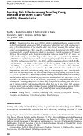 Cover page: Injecting Risk Behavior among Traveling Young Injection Drug Users: Travel Partner and City Characteristics