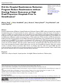 Cover page: Did the Hospital Readmissions Reduction Program Reduce Readmissions without Hurting Patient Outcomes at High Dual-Proportion Hospitals Prior to Stratification?