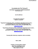 Cover page: Uncertainty And The Timing Of An Urban Congestion Relief Investment