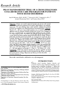 Cover page: PILOT RANDOMIZED TRIAL OF A CROSS‐DIAGNOSIS COLLABORATIVE CARE PROGRAM FOR PATIENTS WITH MOOD DISORDERS