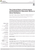 Cover page: The Critical Roles of Proteostasis and Endoplasmic Reticulum Stress in Atrial Fibrillation