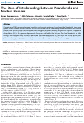 Cover page: The Date of Interbreeding between Neandertals and Modern Humans