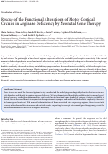 Cover page: Rescue of the Functional Alterations of Motor Cortical Circuits in Arginase Deficiency by Neonatal Gene Therapy