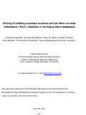 Cover page: Soiling of building envelope surfaces and its effect on solar reflectance Part I: Analysis of roofing product databases