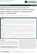 Cover page: Linked decreases in Liver Kinase B1 and AMP-activated protein kinase activity modulate matrix catabolic responses to biomechanical injury in chondrocytes