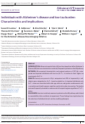 Cover page: Individuals with Alzheimer's disease and low tau burden: Characteristics and implications