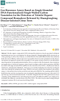 Cover page: Gas Biosensor Arrays Based on Single-Stranded DNA-Functionalized Single-Walled Carbon Nanotubes for the Detection of Volatile Organic Compound Biomarkers Released by Huanglongbing Disease-Infected Citrus Trees