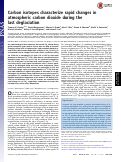 Cover page: Carbon isotopes characterize rapid changes in atmospheric carbon dioxide during the last deglaciation