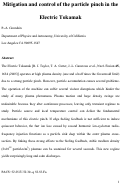 Cover page: Mitigation and control of the particle pinch in the Electric Tokamak