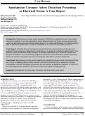 Cover page: Spontaneous Coronary Artery Dissection Presenting as Electrical Storm: A Case Report