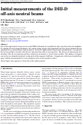 Cover page: Initial measurements of the DIII-D off-axis neutral beams