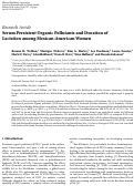 Cover page: Serum Persistent Organic Pollutants and Duration of Lactation among Mexican‐American Women