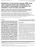 Cover page: Modification of picornavirus genomic RNA using click chemistry shows that unlinking of the VPg peptide is dispensable for translation and replication of the incoming viral RNA.