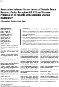 Cover page: Association between serum levels of soluble tumor necrosis factor receptors/CA 125 and disease progression in patients with epithelial ovarian malignancy