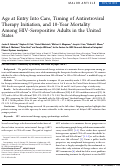 Cover page: Age at Entry Into Care, Timing of Antiretroviral Therapy Initiation, and 10-Year Mortality Among HIV-Seropositive Adults in the United States.