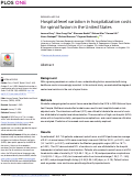 Cover page: Hospital-level variation in hospitalization costs for spinal fusion in the United States.