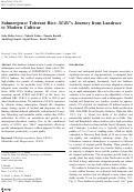 Cover page: Submergence Tolerant Rice: SUB1’s Journey from Landrace to Modern Cultivar