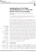 Cover page: Ganglioglioma of the Right Cerebrothalamus in a 7-Year-Old Quarter Horse Cross Gelding.