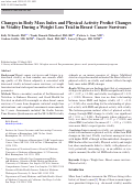 Cover page: Changes in Body Mass Index and Physical Activity Predict Changes in Vitality During a Weight Loss Trial in Breast Cancer Survivors