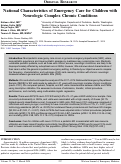 Cover page: National Characteristics of Emergency Care for Children with Neurologic Complex Chronic Conditions