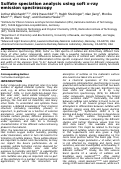Cover page: Sulfate Speciation Analysis Using Soft X‑ray Emission Spectroscopy
