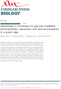 Cover page: Hexokinase is necessary for glucose-mediated photosynthesis repression and lipid accumulation in a green alga