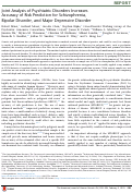 Cover page: Joint analysis of psychiatric disorders increases accuracy of risk prediction for schizophrenia, bipolar disorder, and major depressive disorder.