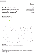 Cover page: The Relationship between Non-Native Perception and Phonological Patterning of Implosive Consonants