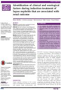 Cover page: Identification of clinical and serological factors during induction treatment of lupus nephritis that are associated with renal outcome.